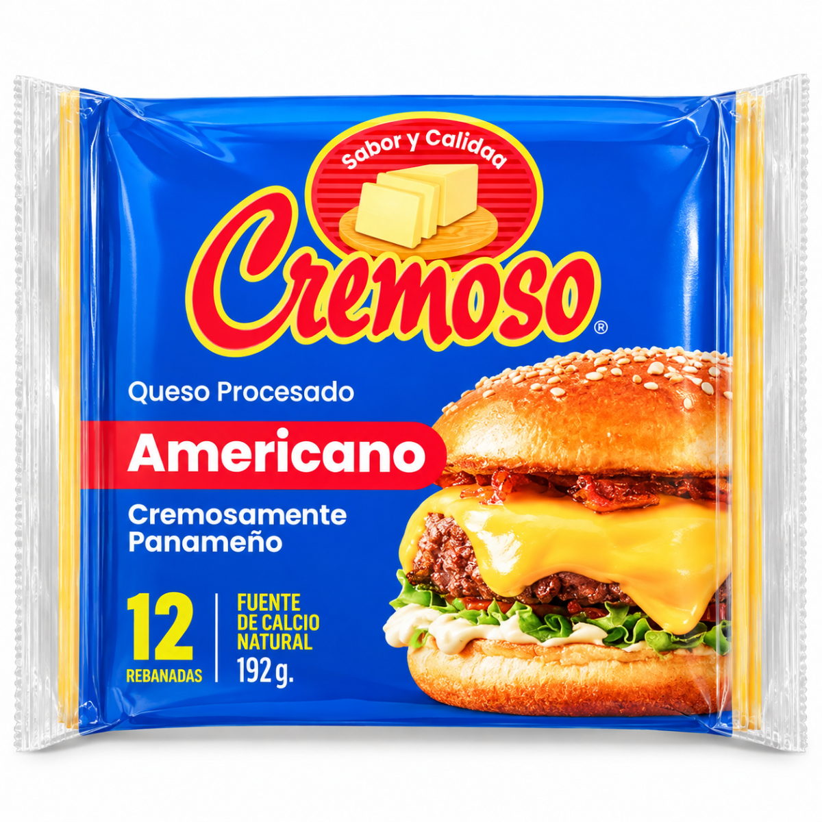 QUESO PROCESADO CREMOSO AMARICANO DE 12 REBANADAS 192G