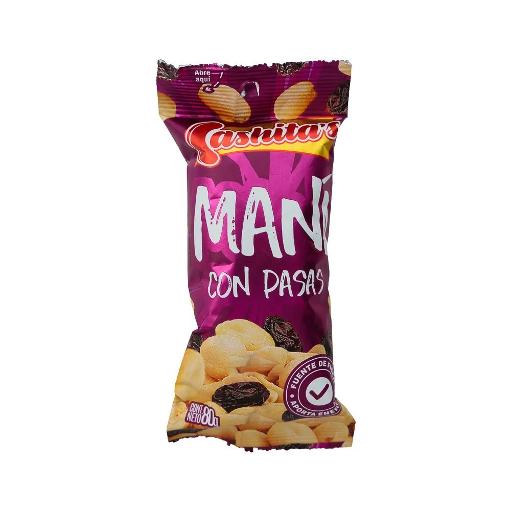 CASHITAS MANÍ CON PASAS 55g