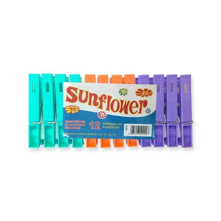 SUNFLOWER HORQUILLAS PLASTICAS 12 U