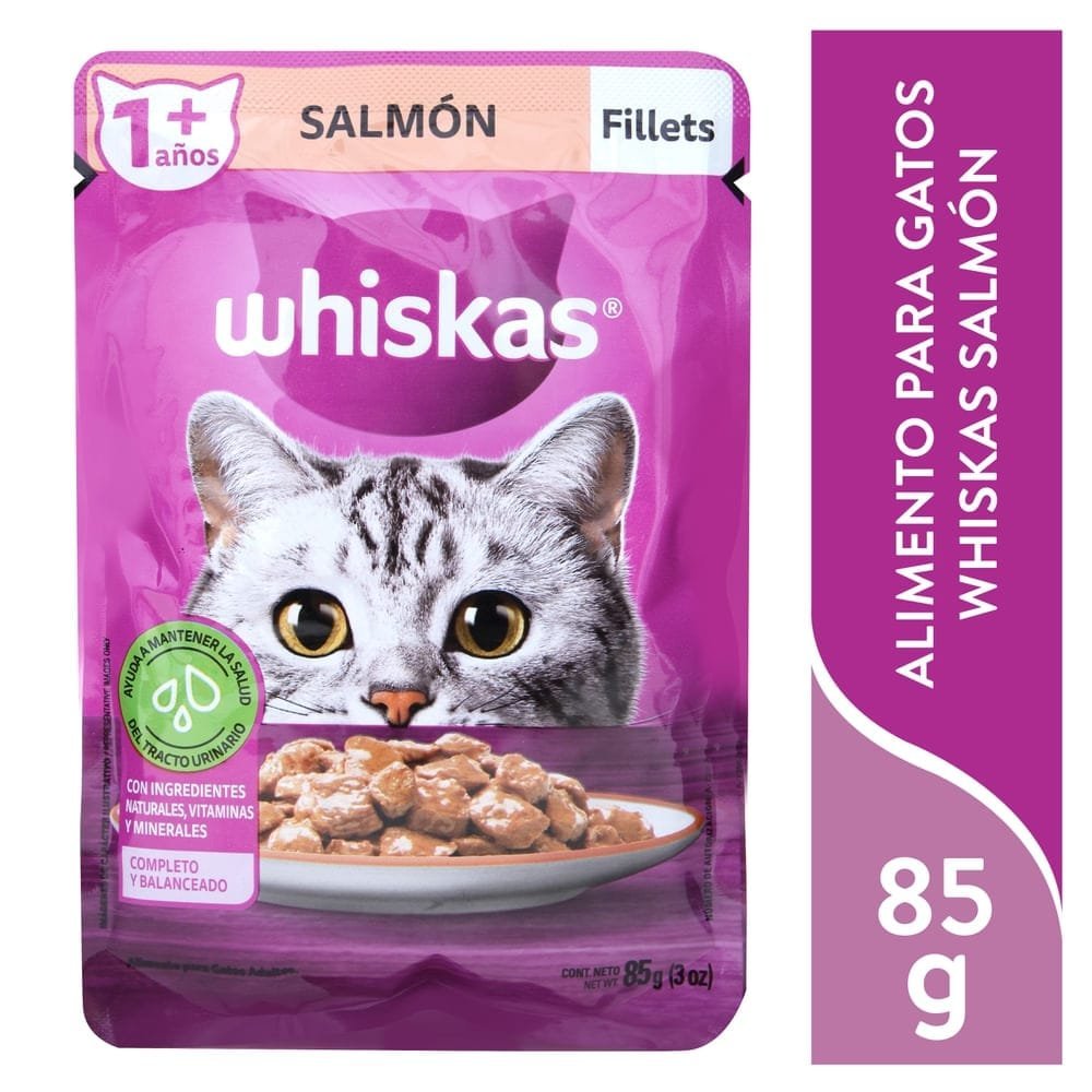 WHISKAS SALMON SOBRECITOS 85 G.