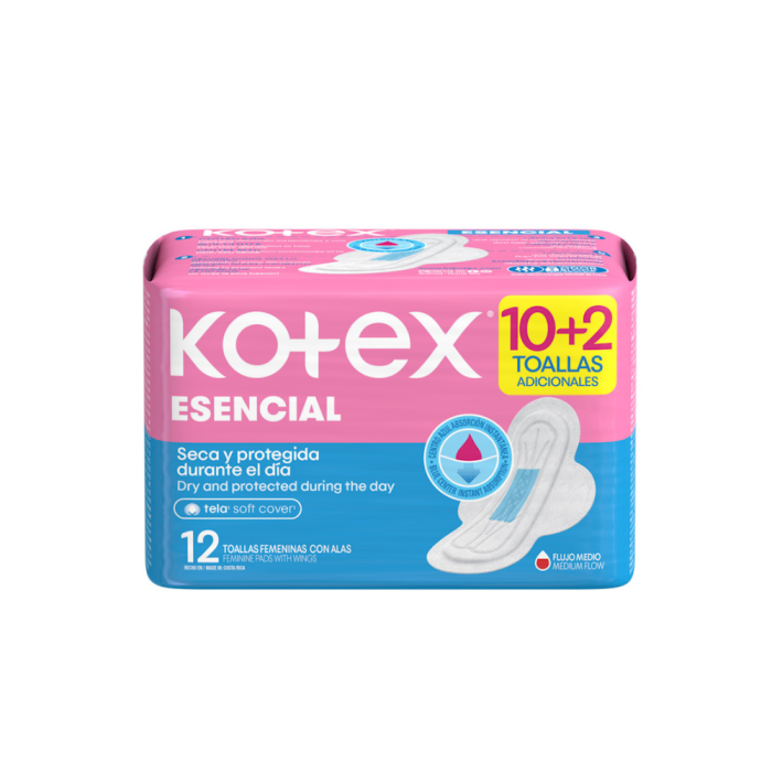 KOTEX ESENCIAL 12 TOALLAS