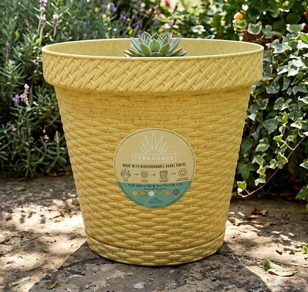 MACETERO REDONDO AMARILLO D12