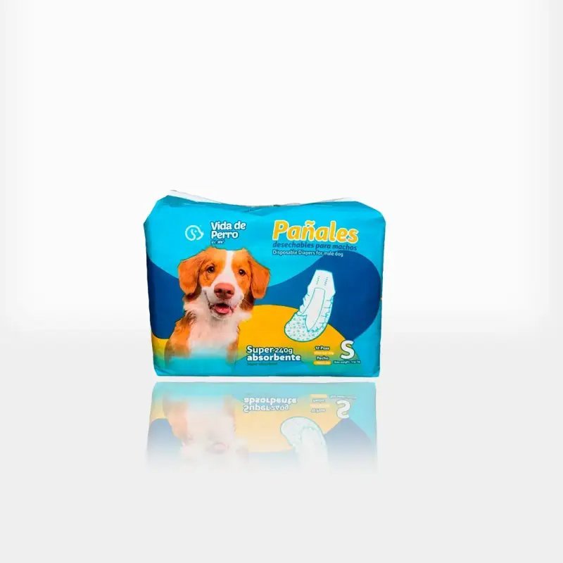 PAÑALES DESECHABLES PEQUEÑOS PARA MACHOS ( S) 240g 12 PZAS PESO 0.5 A 2 KG