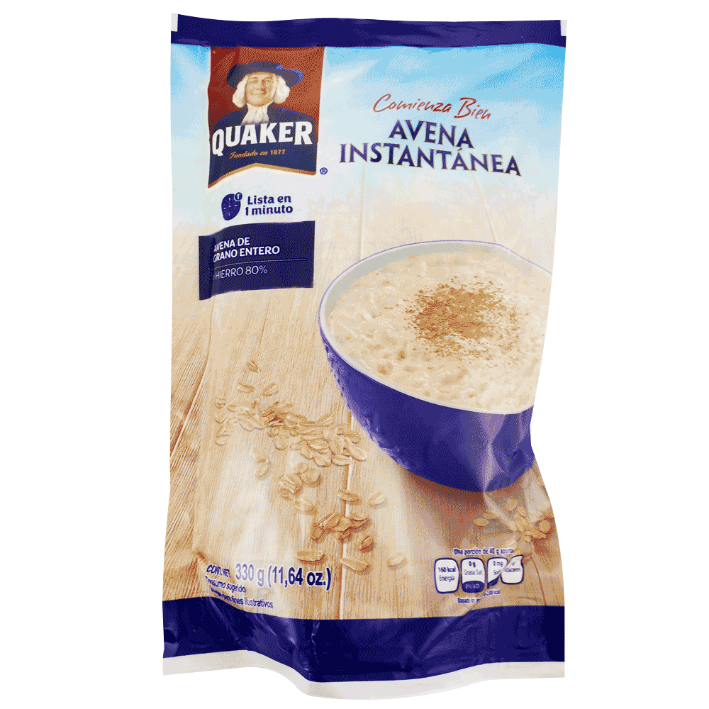 QUAKER AVENA INSTANTANEA DE 330 GRAMO